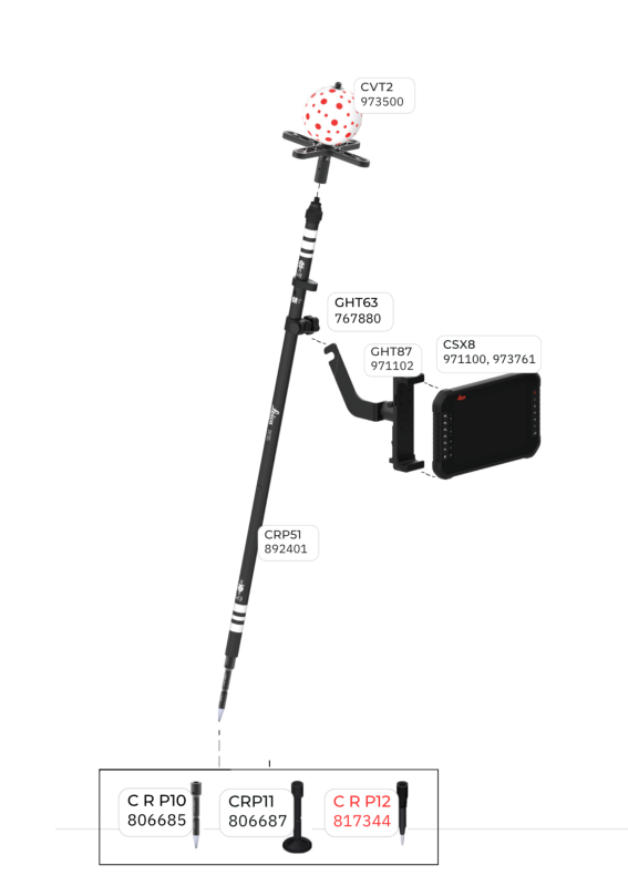 Pointe de canne Leica CRP12 pour canne CRP51 2
