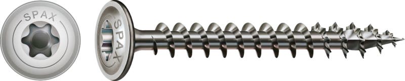 Vis à bois SPAX inox A2 tête disque Ø 6 mm TX filet total