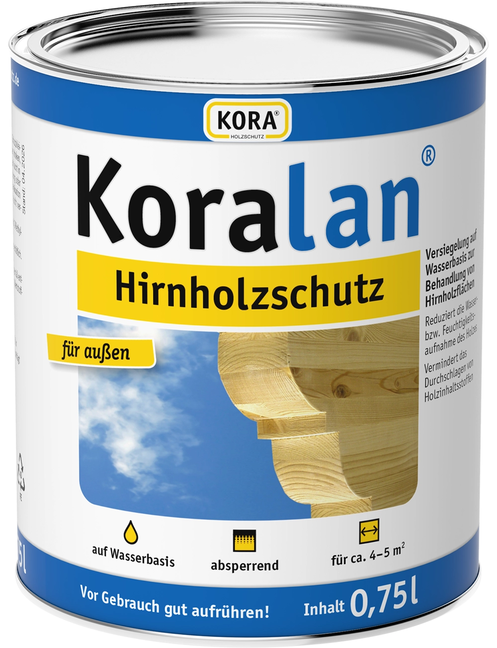 Protection des bois de bout Koralan Hirnholzschutz