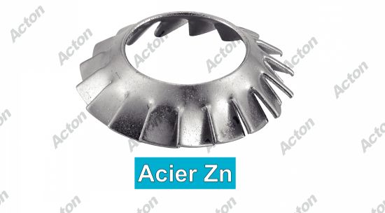 Rondelle -eventail- concaves à dentures exterieures type azv acier