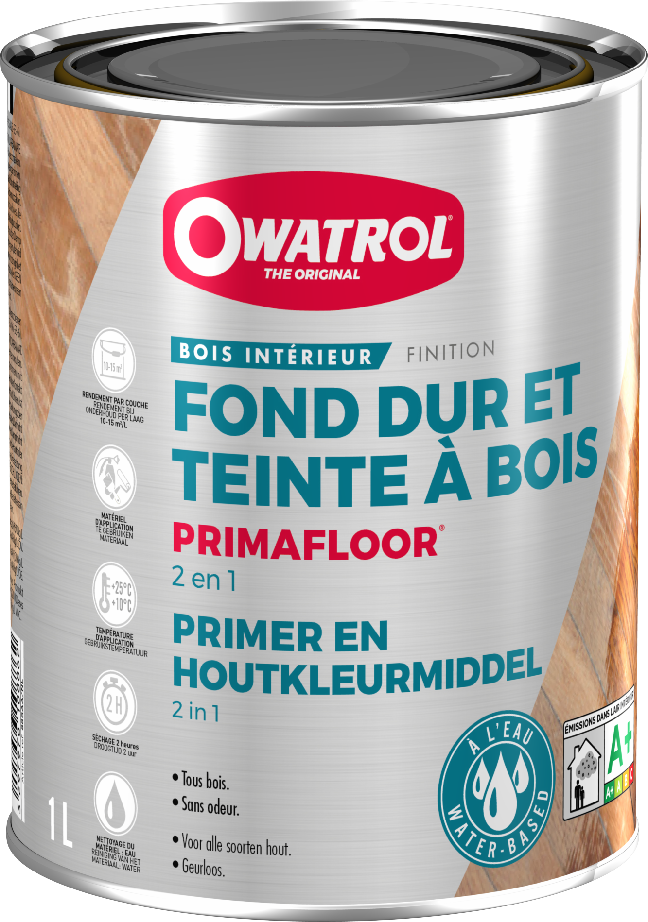 PRIMAFLOOR® : Fond dur + teinte à bois en phase aqueuse