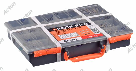 Coffret Vis à tôle TC + TF pozidrive + + embouts inox A4 Acton 3