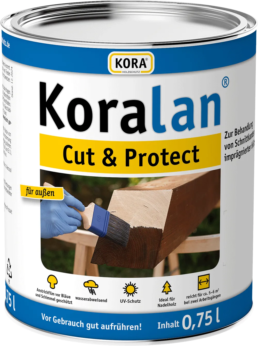 Lasure de recoupe pour bois traité Koralan Cut & Protect 2