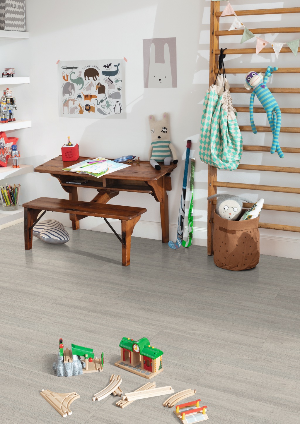 Lame de sol stratifié EGGER Light Grey Charlotte Oak 2