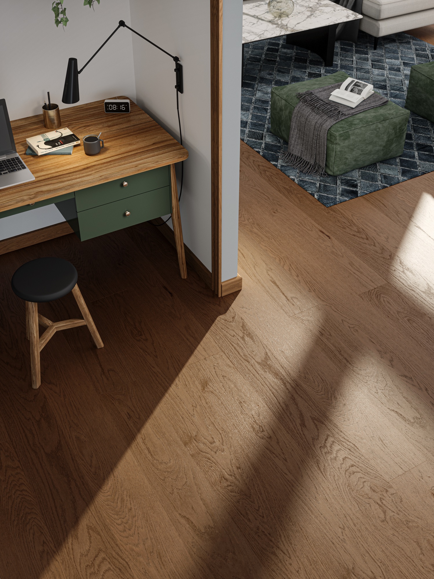 Lame de parquet hybride Bjelin Woodura Lindby chêne Shadow Brown 3