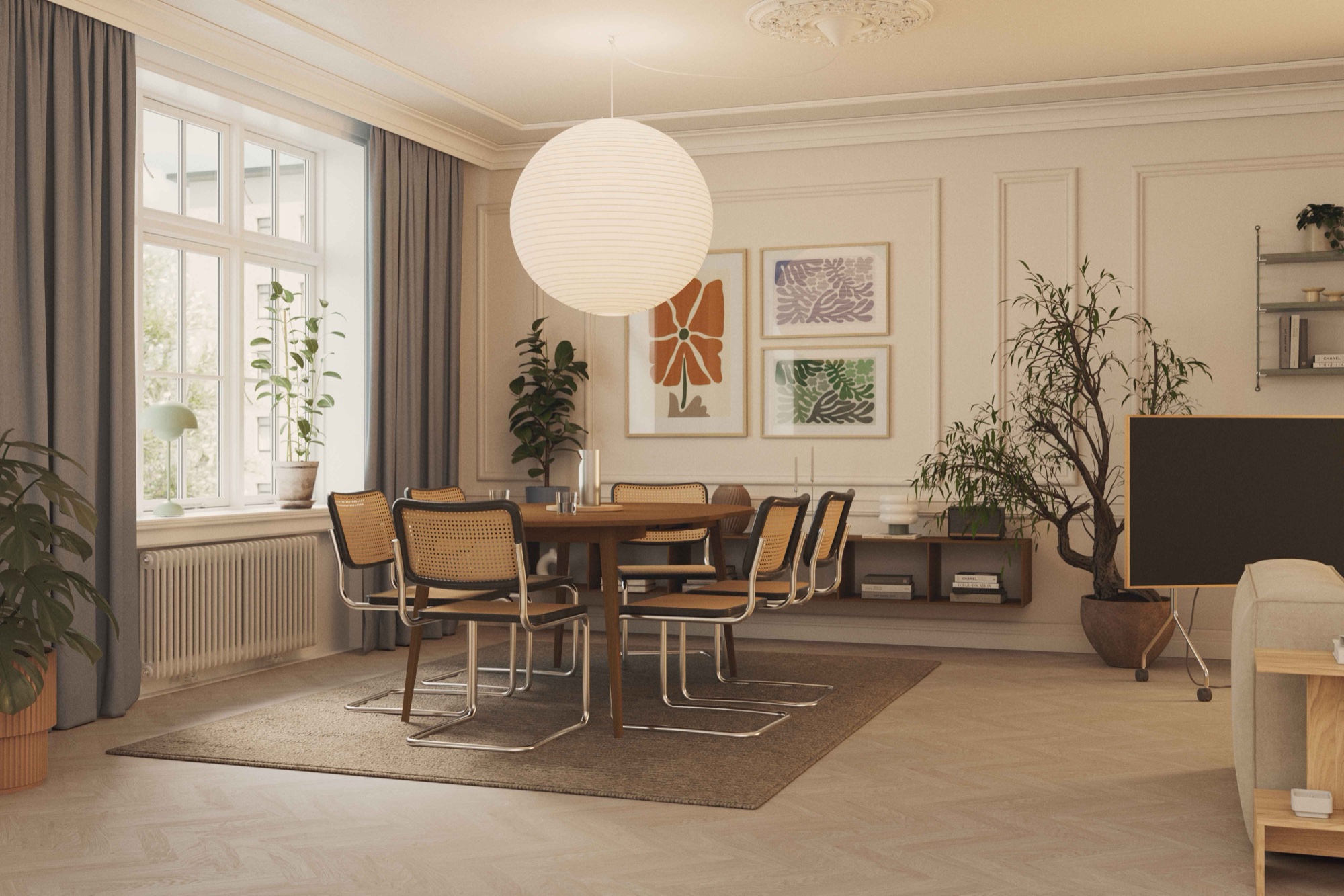 Parquet bâton rompu Bjelin Woodura Boden chêne Powder White classique 2