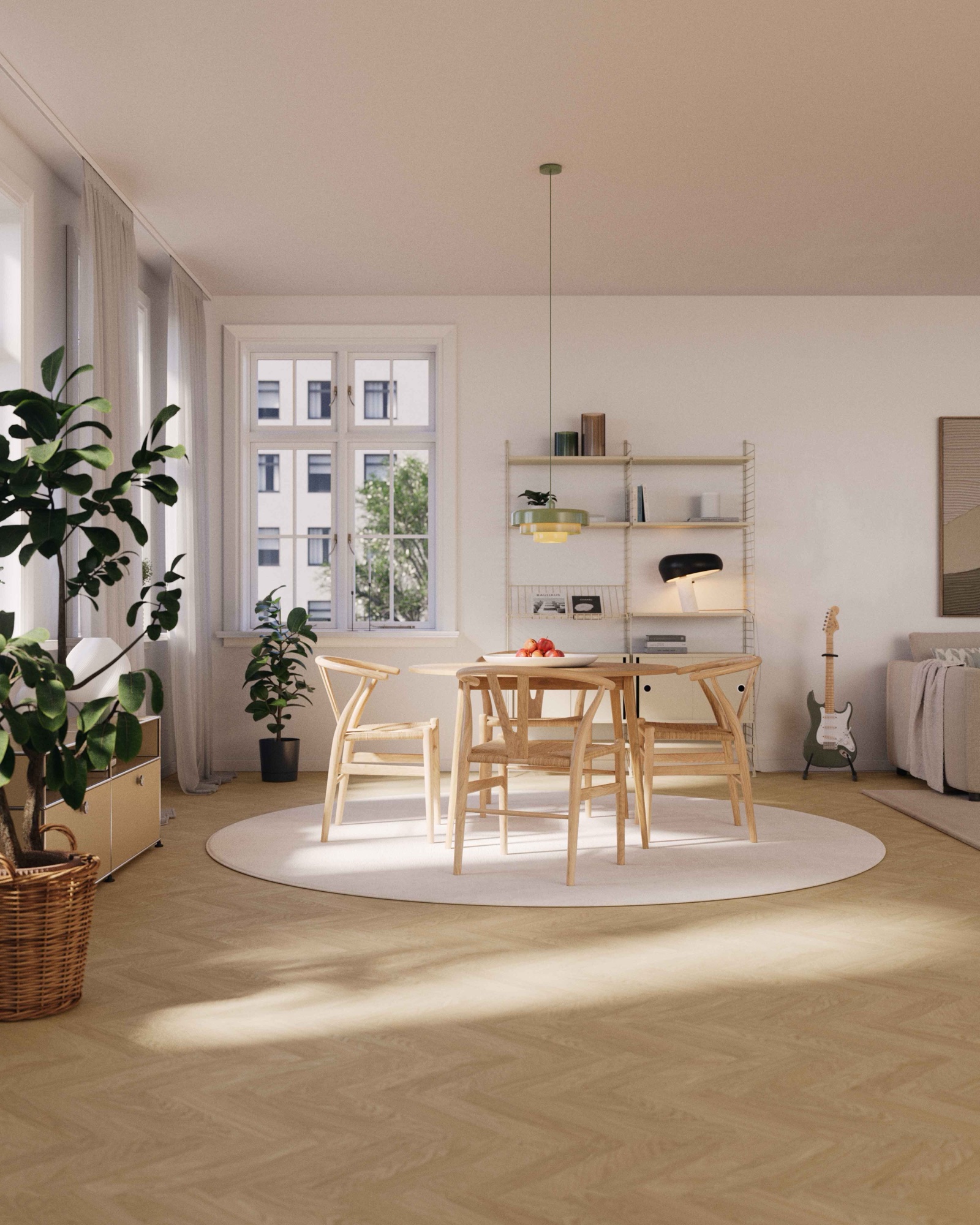 Parquet bâton rompu Bjelin Woodura Sigtuna chêne Misty White classique 2