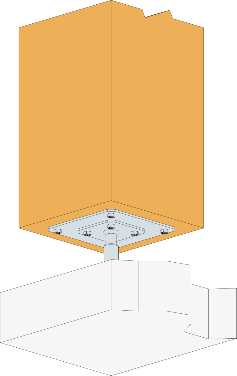 PLPP180 Platine optionnelle pour pied de poteau