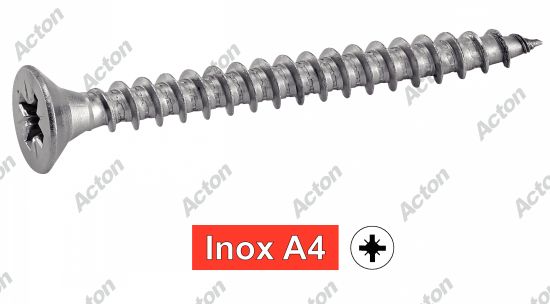 Vis pour bois aggloméré tête fraisée pozidrive inox A4 Acton