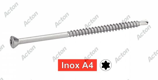Vis de bardage - platelage tête fraisée six lobes inox A4 Acton