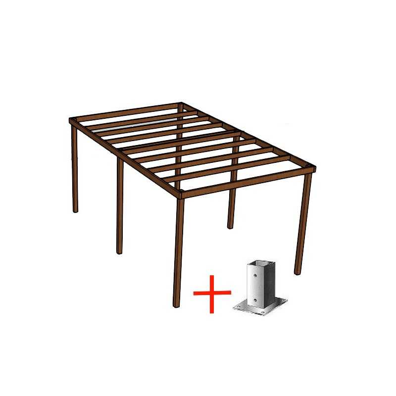 Kit Pergola / Carport Douglas Structure Légère 3m x 5m