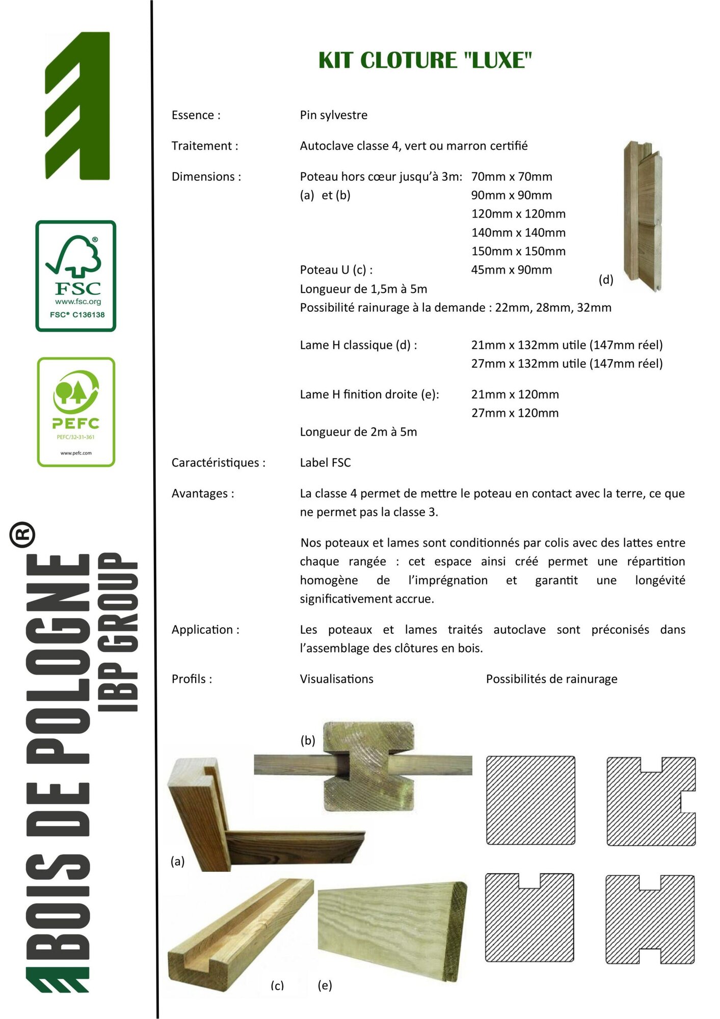 Clôture poteaux rainurés lames emboîtables 4