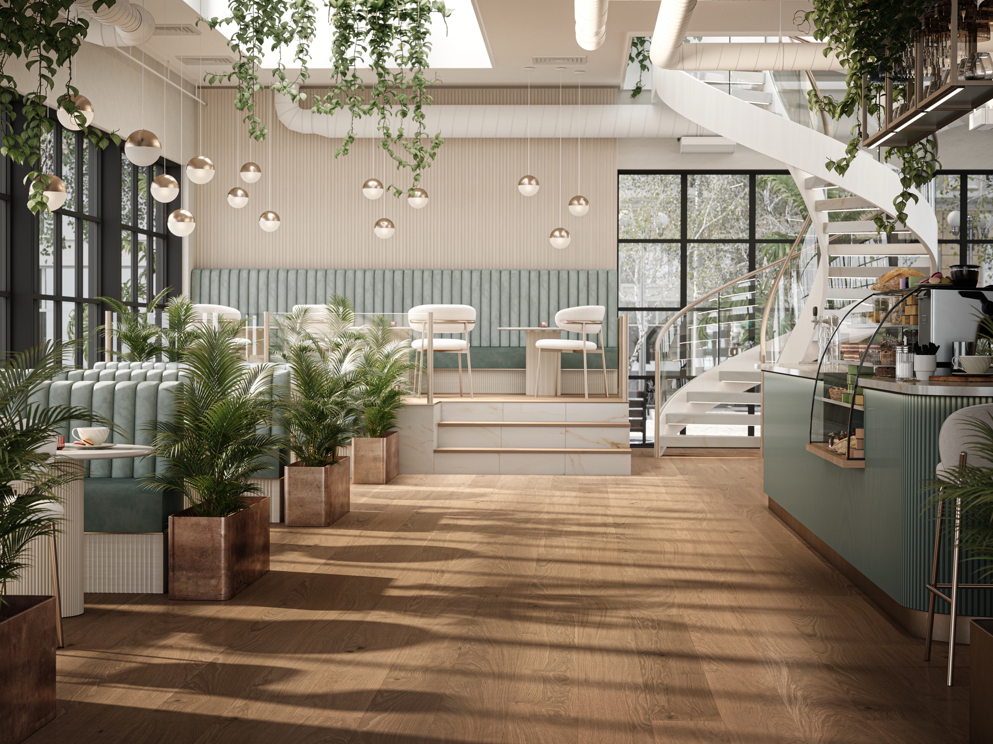 Lame de parquet hybride Bjelin Woodura Hylta chêne Desert 2