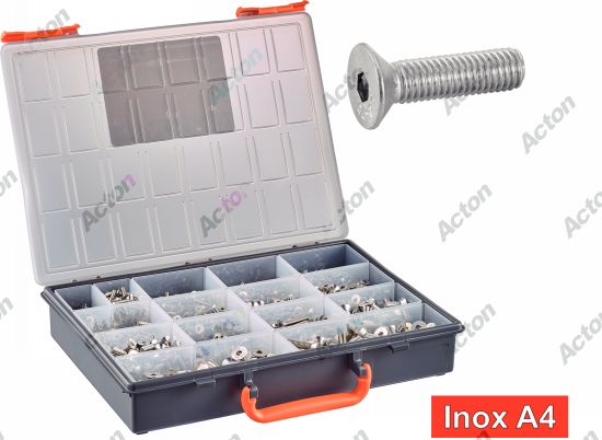 Coffret ISO 10642 Vis à métaux tête fraisée six pans creux inox A4