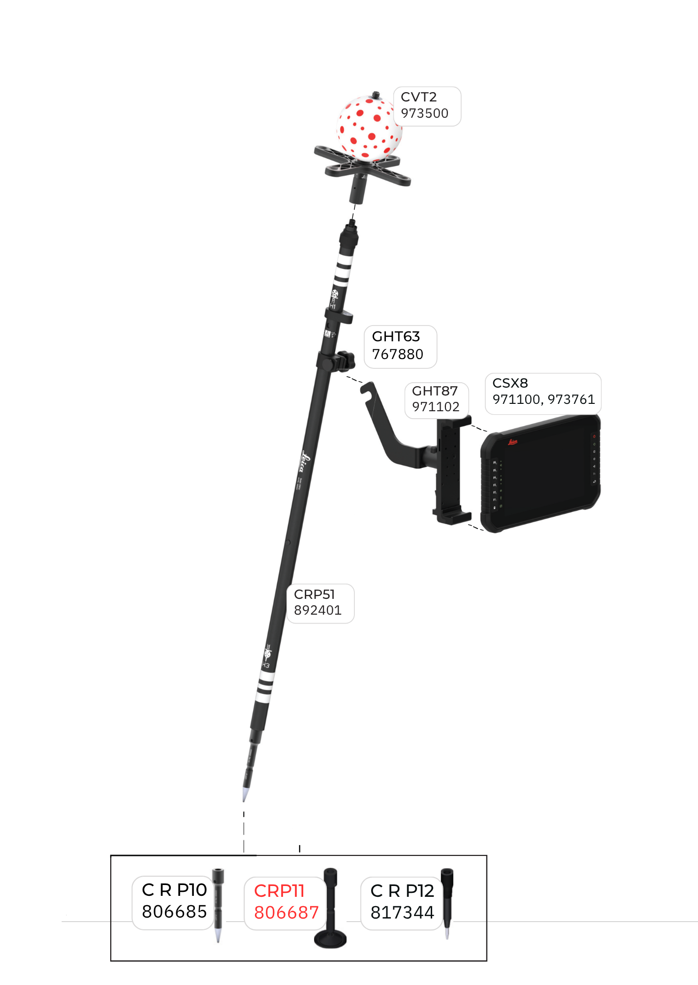 Pointe de canne Leica CRP11 pour canne CRP51 2