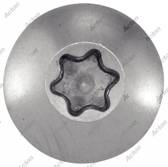 Vis de pentures, tête cylindrique large six lobes, inox A2 Acton 3