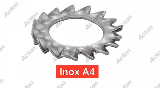 Rondelle -eventail- à dentures exterieures az inox A4 - DIN 6798 à