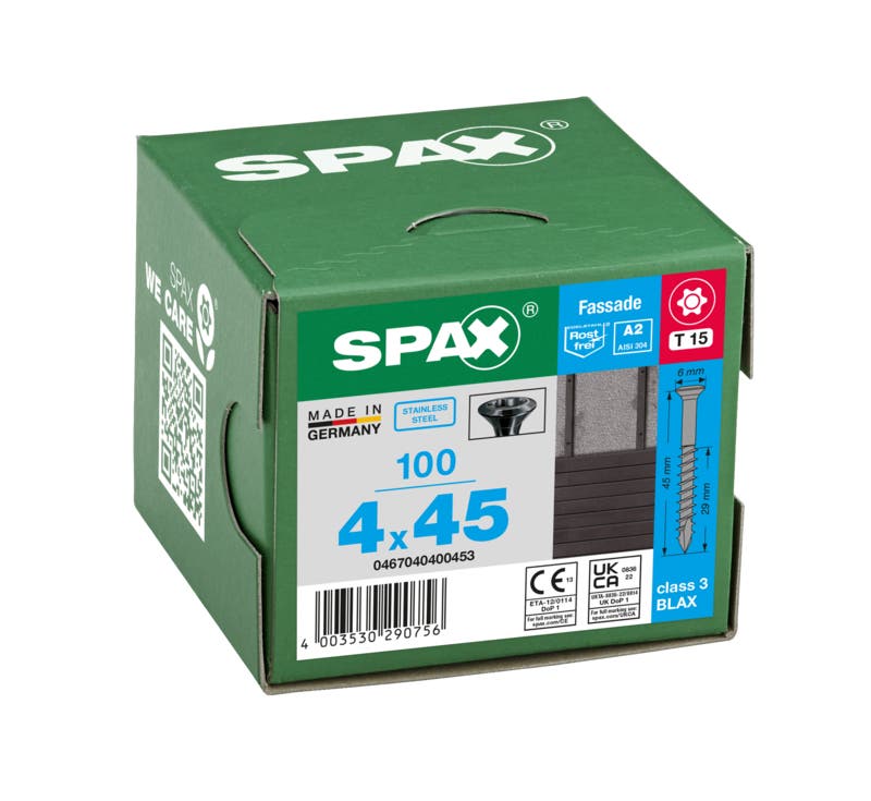 Vis pour façade SPAX noir BLAX tête petite tête bombée Ø 4 mm 5