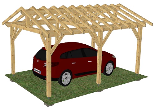 Carport en épicéa Grande Sur
