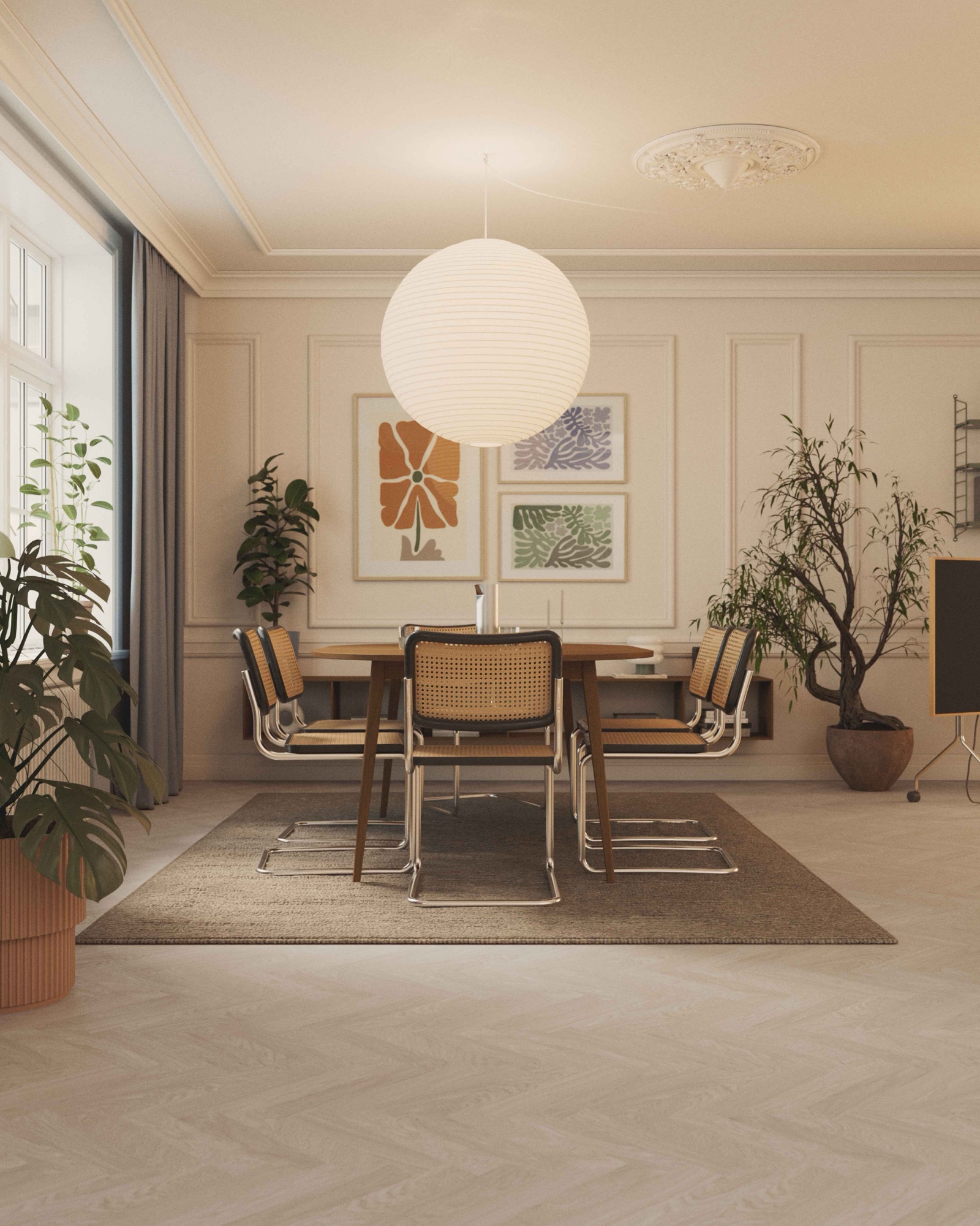 Parquet bâton rompu Bjelin Woodura Boden chêne Powder White classique 4