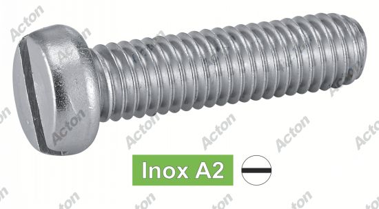 Vis à métaux tête cylindrique fendue DIN 84 inox A2 Acton