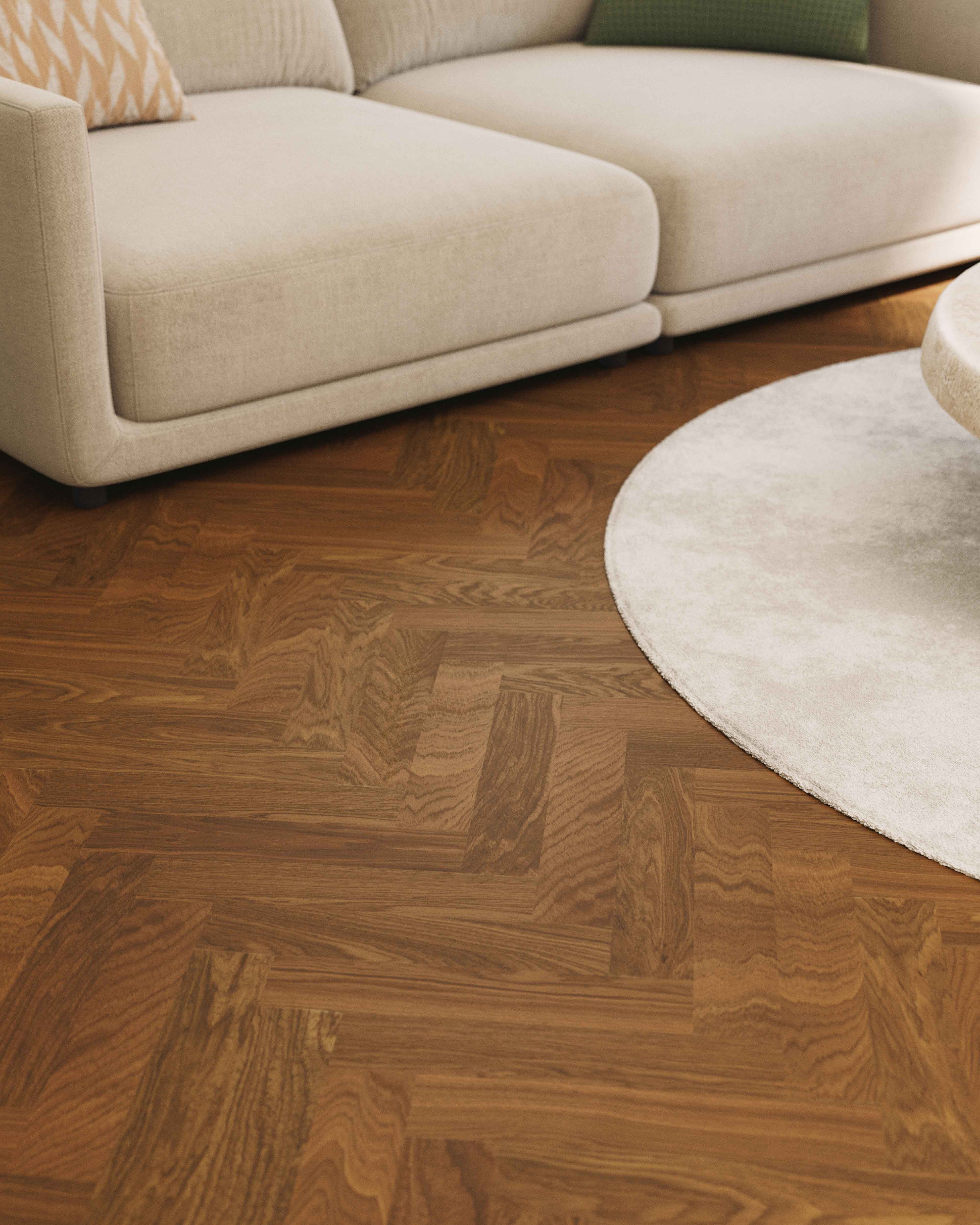 Parquet bâton rompu Bjelin Woodura Sandviken chêne Terra Brown classique 4