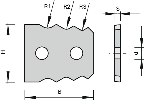Multi Plaquettes réversibles pour racleurs HW LEUCO - exécution 2 2