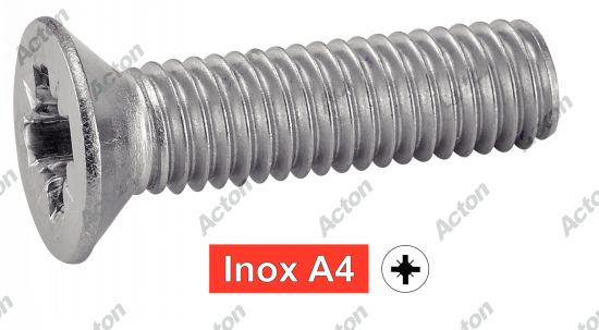 Vis à métaux tête fraisée pozidrive DIN 965 inox A4 Acton