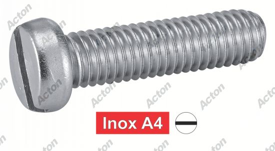 Vis à métaux tête cylindrique fendue DIN 84 inox A4 Acton