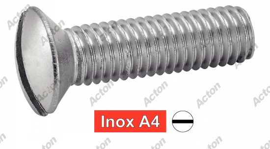 Vis à métaux tête fraisée bombée fendue DIN 964 inox A4 Acton