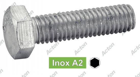 Vis à métaux tête hexagonale -UNC- inox A2 Acton