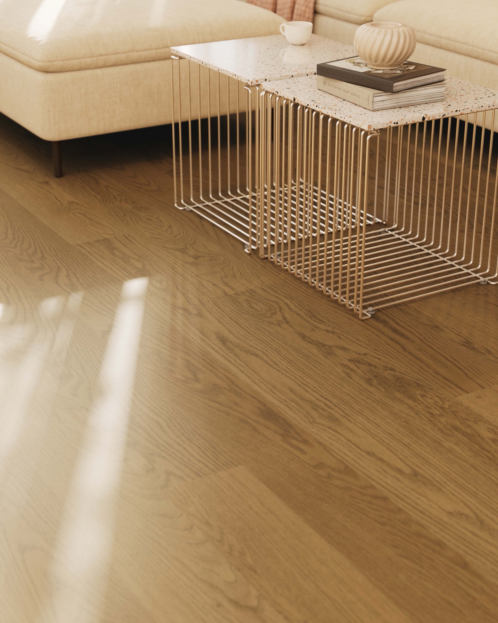 Lame de parquet hybride Bjelin Woodura Yxenhult chêne Terra Brown 3