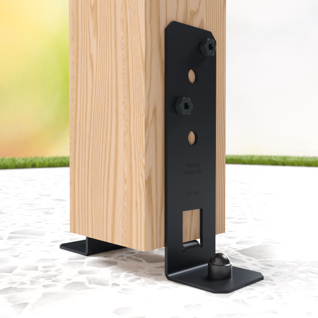 PPG60/25PB Pied de poteau réglable en largeur - Finition noire