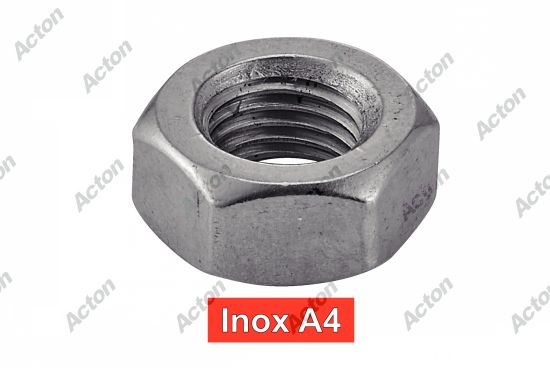 Écrou hexagonal DIN 934 filetage metrique pas fin inox A4 Acton